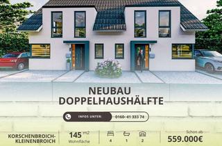Doppelhaushälfte kaufen in 41352 Korschenbroich, Neubau! Familienglück in Kleinenbroich-Schlüsselfertige Doppelhaushälfte (145m2) mit Süd-West-Garten