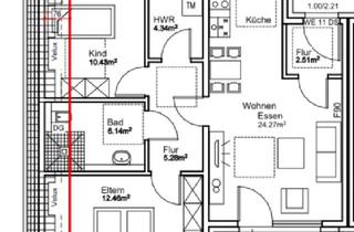 Wohnung mieten in Hassumer Straße, 47574 Goch, Moderne 3-Zimmer Dachgeschosswohnung (3. OG) in Goch