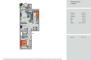 Wohnung mieten in Am Bernsdorfer Hang 17, 09126 Bernsdorf, Gemütliche 3-Raum-Wohnung mit EBK & Süd-West Balkon in ruhiger, grüner Lage!