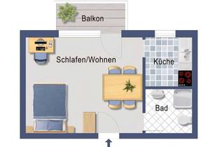 Wohnung mieten in 26121 Bürgerfelde, 1-Zimmerwohnung mit Balkon in Oldenburg (Bürgerfelde/Ziegelhof) – Nachmieter gesucht