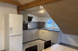 Wohnung mieten in 64579 Gernsheim, Helle 2-Zimmer-Dachgeschosswohnung mit Einbauküche, Holzbalken & Gartenmitbenutzung in Gernsheim