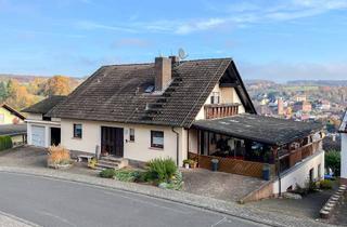 Haus kaufen in 63840 Hausen, Zweifamilienhaus mit Werkstatt, Garage und Garten mit Weitblick