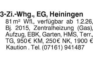 Wohnung mieten in 73092 Heiningen, 3 Zi-Whg, Heiningen