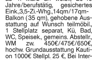 Wohnung mieten in 74564 Crailsheim, Frauen WG