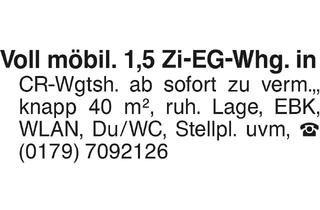 Wohnung mieten in 74564 Crailsheim, Voll möbilierte 1,5 Zi.-Whg. in CR-Wgtsh