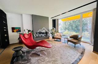 Wohnung mieten in 40239 Düsseldorf, Designer möblierte Maisonette-Wohnung am Zoopark, Blick ins Grüne, Fussbodenheizung Kamin Terrasse
