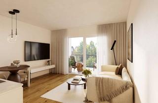 Wohnung kaufen in Rather Broich 154, 40470 Rath, 2-Zimmer Neubauwohnung mit Sonnenbalkon in Südausrichtung auf der ruhigen Gartenseite