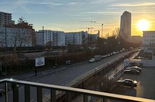 Wohnung mieten in Ostparkstraße 45, 60385 Ostend, Blick auf die EZB: Moderne 1-Zimmer-Wohnung mit Einbauküche