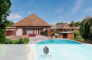 Haus kaufen in 21354 Bleckede, EFH mit über 100 m² Ausbaureserve, Pool und einem parkähnlichen Grundstück
