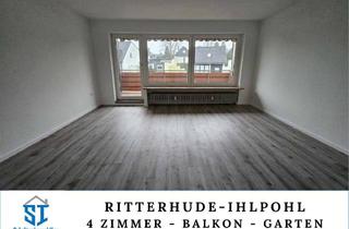 Wohnung mieten in 27721 Ritterhude, Ab 01.05.26: Helle 4 Zi. mit Wannenbad, Balkon und Garten