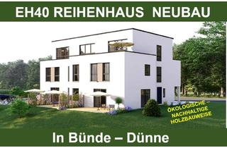 Reihenhaus kaufen in 32257 Bünde, Bünde - ÖKOLOGISCH & NACHHALTIG. EH40 NEUBAU. Reihenhaus im Bauhausstil mit Staffelgeschoss und Süd - Terrasse