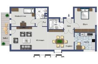 Wohnung mieten in Poststraße, 50389 Wesseling, Mit Balkon - 100 m² - 3-Zimmer Wohnung in zentraler Wohnlage.