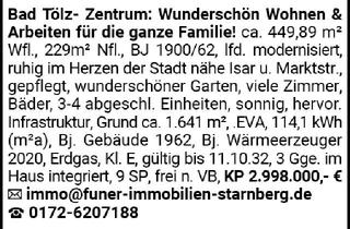 Haus kaufen in 83646 Bad Tölz, Bad Tölz- Zentrum: Wunderschön Wohnen & Arbeiten