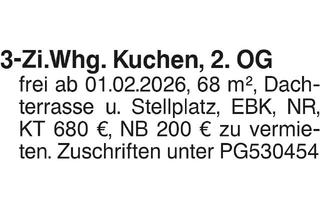 Wohnung mieten in 73329 Kuchen, 3-Zi.-Whg.