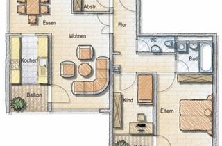 Wohnung kaufen in 71522 Backnang, Backnang - Geräumige 3 12-Zimmer-Wohnung mit PKW-Stellplatz
