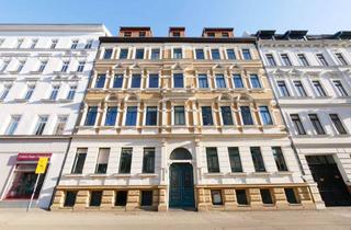 Wohnung kaufen in Schnorrstraße 26, 04229 Schleußig, Stilvolle Altbauwohnung mit Balkon in repräsentativem Gründerzeithaus – Leipzig