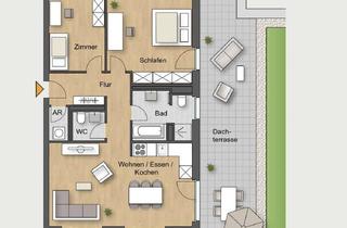 Penthouse mieten in Yalova-Straße, 72108 Rottenburg, Neubau-Penthouse in Rottenburg | ca. 100,8 m² | 3 Zimmer | Dachterrasse | EBK | TG + Keller |