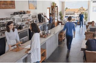 Gewerbeimmobilie mieten in Am Hafen 8-12, 23730 Neustadt, Hospitalquartier: Neubaugewerbefläche samt Lager für Café/Bistro