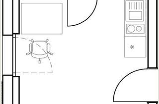 Wohnung mieten in Gabelsbergerstraße 20, 91052 Erlangen, 1-Zimmer vollmöbliertes Studentenapartment, im 1. OG in Erlangen Zentrum