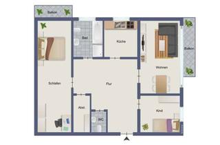 Anlageobjekt in 32756 Detmold, Charmante 3-Zimmer-Wohnung mit Balkon in Detmold