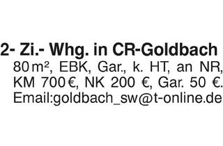 Wohnung mieten in 74564 Crailsheim, 2- ZI.- Whg. in CR-Goldbach