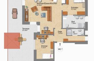 Wohnung kaufen in 74259 Widdern, Dachgeschoss-Traum im Neubau: 3 Zimmer & sonnige Wohlfühlterrasse