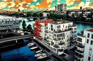 Wohnung kaufen in Karpfenweg, 60327 Gutleutviertel, „Exklusive Wasserlage: Ansprechende 2-Zimmer-Oase mit Main-, Yachthafen- und Skyline-Panorama“