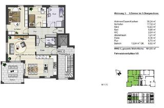 Wohnung mieten in Einkornweg, 71126 Gäufelden, Exklusive 3-Zimmer-Wohnung mit EBK und Balkon in Gäufelden-Nebringen