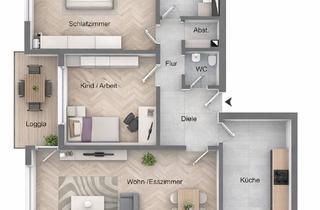 Wohnung kaufen in Karl-Zörgiebel-Straße 52, 55128 Bretzenheim, Helle 3-ZKB-Wohnung mit Blick ins Grüne und TG-Stellplatz in Mainz-Bretzenheim – top angebunden