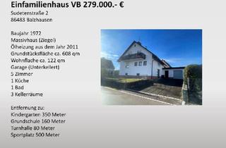 Einfamilienhaus kaufen in 86483 Balzhausen, Balzhausen - Einfamilienhaus - Ideal für die junge Familie (Provisionsfrei)