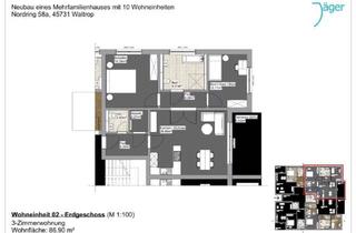 Wohnung mieten in 45731 Waltrop, Erstbezug! Barrierefreie 3-Zimmer-Erdgeschosswohnung mit Terrasse & Gäste-WC in Waltrop-Zentrum