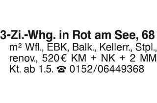 Wohnung mieten in 74585 Rot am See, 3-Zi.-Whg. in Rot am See