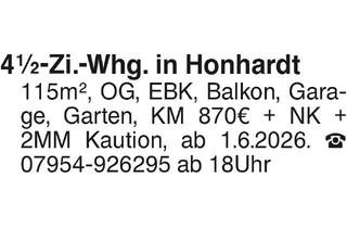 Wohnung mieten in 74595 Langenburg, 4 1/2-Zi.-Whg. in Honhardt