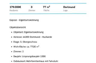 Wohnung kaufen in 44369 Dortmund, Dortmund - Eigentumswohung Wohnung zu verkaufen