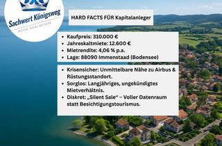 Wohnung kaufen in 88090 Immenstaad, 4,06 % Rendite am Bodensee: Krisensicheres Investment in Immenstaad (Airbus-Nähe)