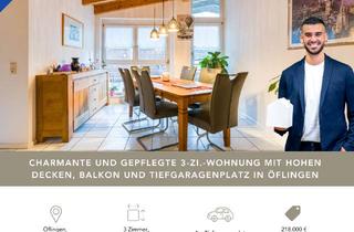 Wohnung kaufen in Brühlstraße 30a, 79664 Wehr, LFI | Gepflegte 3-Zi.-Wohnung mit hohen Decken, Balkon und Tiefgaragenplatz in Öflingen