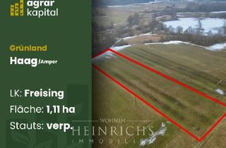 Gewerbeimmobilie kaufen in 85410 Haag, AgrarKapital: Landwirtschaftliche Fläche in Haag/Amper - Grünland mit 1,11 ha, 48/46, LIIIb2