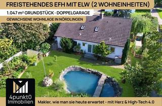 Einfamilienhaus kaufen in 86720 Nördlingen, EFH mit ELW: 1.047 m² Grundstück, ca. 107 m² Keller, Doppelgarage