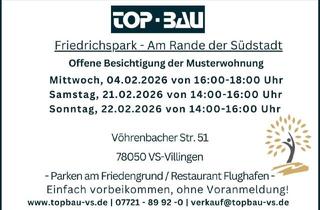 Wohnung kaufen in Vöhrenbacher Straße 47, 78050 Villingen-Schwenningen, Villingen-Schwenningen - Friedrichspark : Große Dachterrasse mit Penthaus-Charakter, geräumiges Tageslichtbad, Wohnküche, Fernblick, KfW 55!