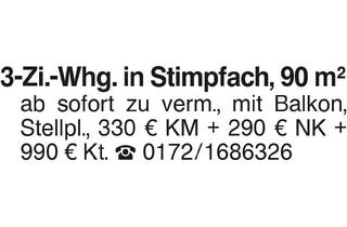 Wohnung mieten in 74597 Stimpfach, 3-Zi.-Whg. in Stimpfach