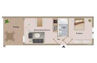 Wohnung mieten in 76646 Bruchsal, 2 Zimmer Erdgeschosswohnung mit Terrasse und Garten in Bruchsal-Heidelsheim