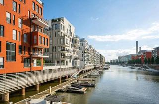 Wohnung mieten in Karpfenweg, 60327 Gutleutviertel, Luxuriöse 2-Zimmer Wohnung in 1. Flussreihe | Insel-Lage | Voll möbliert | Balkon mit Wasserblick