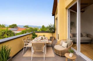 Wohnung kaufen in 76571 Gaggenau, Wohn(t)raum über zwei Ebenen – mit großer Dachterrasse, Kaminofen, Gärtchen und Garage