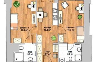 WG-Zimmer mieten in 01277 Dresden, Tolle 2-Zimmer-Wohnung: Barrierefrei ... Balkon ... 2 Bäder ... Lift ... Ideal für WG