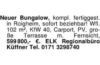Haus kaufen in 74626 Bretzfeld, Neuer Bungalow, kompl. fertiggest. in Roigheim, sofort beziehbar