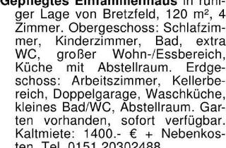 Haus mieten in 74626 Bretzfeld, Gepflegtes Einfamilienhaus in ruhiger Lage von Bretzfeld, 120 m²