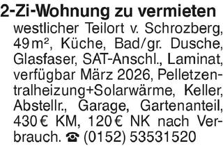 Wohnung mieten in 74575 Schrozberg, 2-Zimmer-Wohnung Schrozberg westl. TO