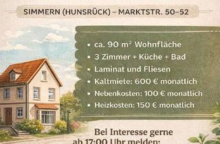 Wohnung mieten in Marktstraße 50-52, 55469 Simmern, Marktstraße 50-52, 55469 Simmern/Hunsrück