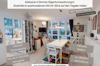 Wohnung kaufen in Am Tegeler Hafen, 13507 Tegel, *Exklusive 4-Zimmer-Eigentumswohnung in Stadtvilla im postmodernen Stil mit Wasserblick*