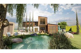 Haus kaufen in Mühlweg, 82269 Geltendorf, Modernes Modulhaus in der tetrisOASIS® mit Homeoffice - Wohnen im Grünen mit Schwimmteich & Sauna